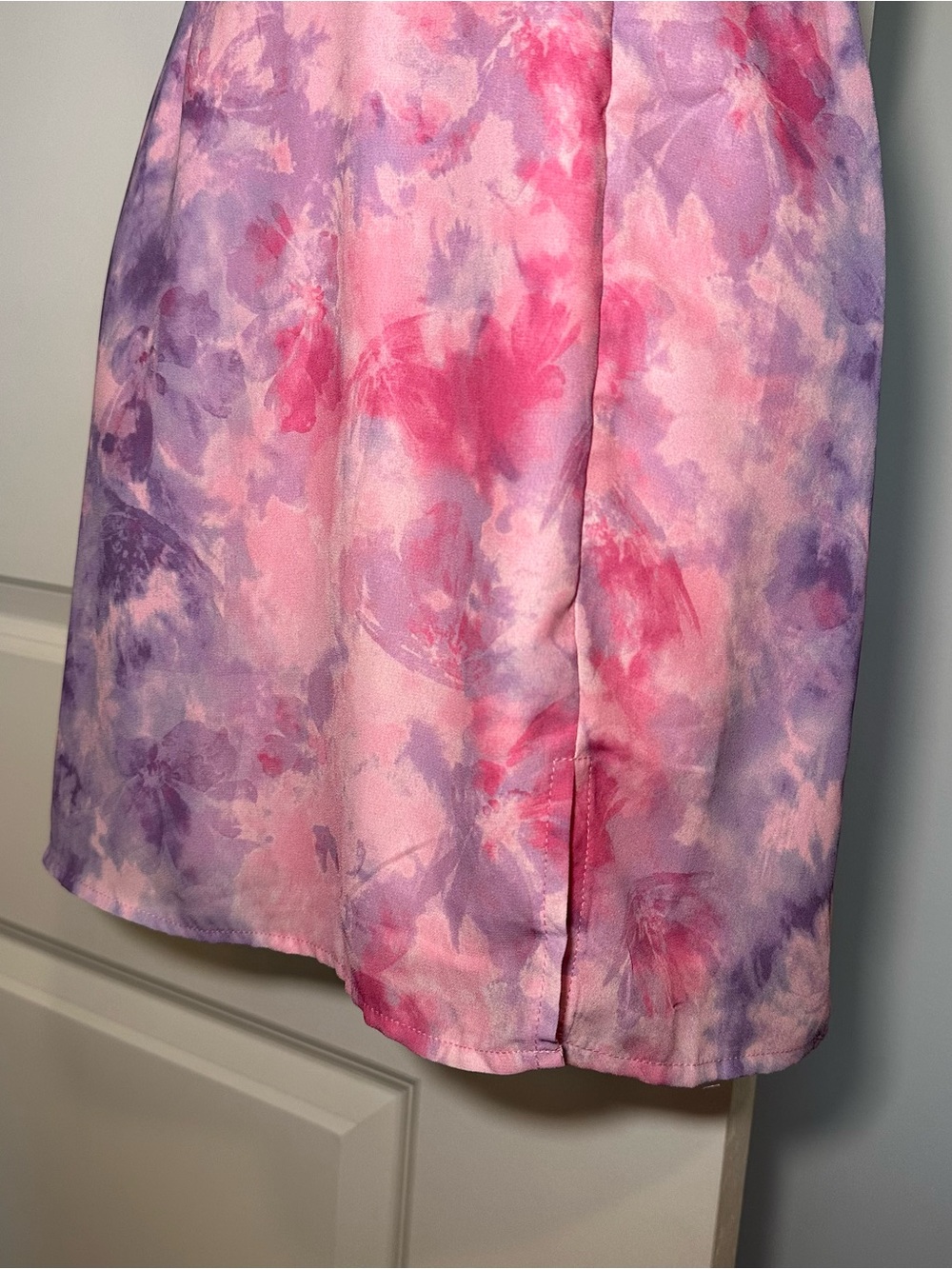 Francesca's Blue Rain Pink & Purple Tie-Dye Mini Dress Size Medium - Picture 3 of 8